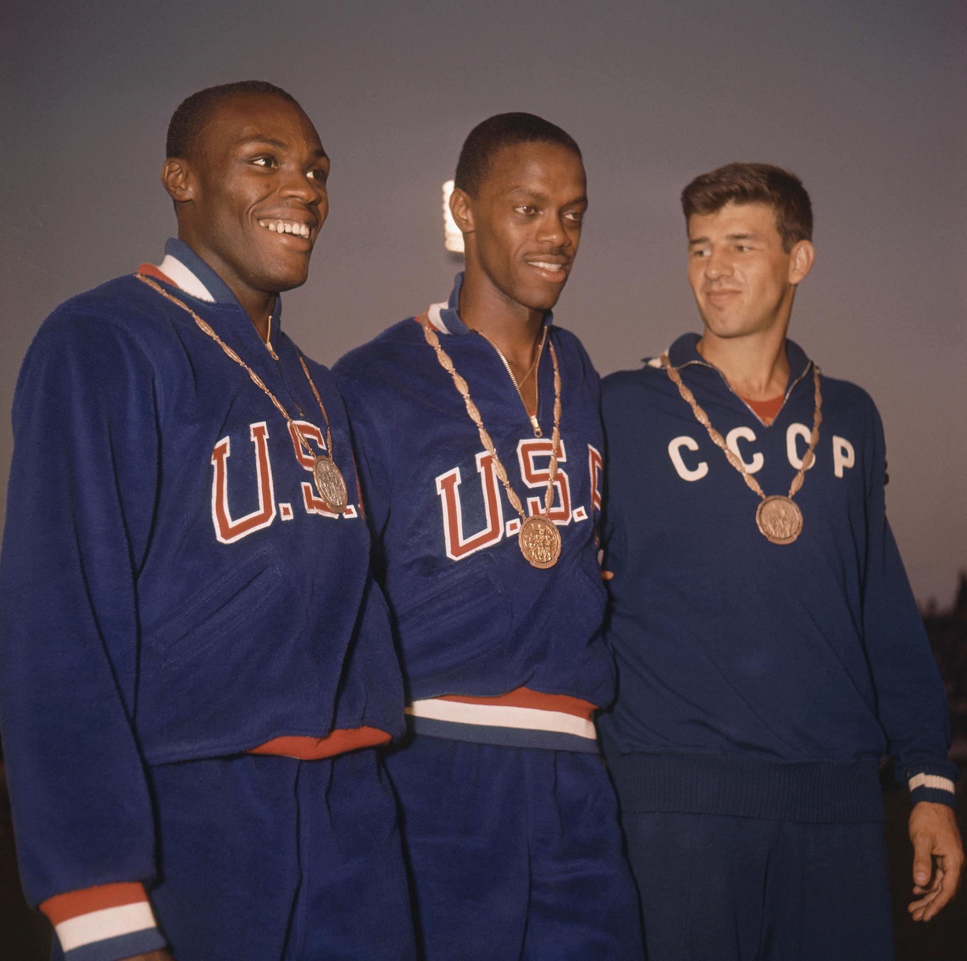 Ralph Boston (till vänster), Irvin Roberson och Igor Ter-Ovanesian 1960.