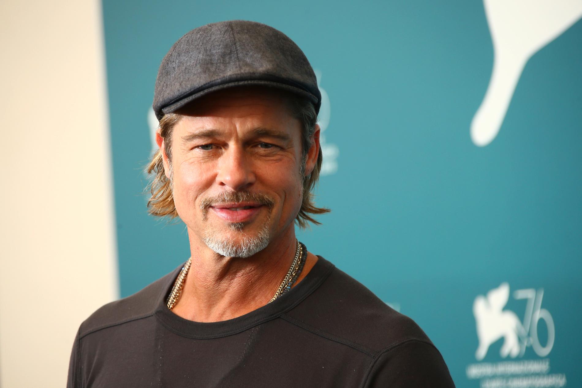 Brad Pitt under presskonferensen för filmen ”Ad Astra” i Venedig. 