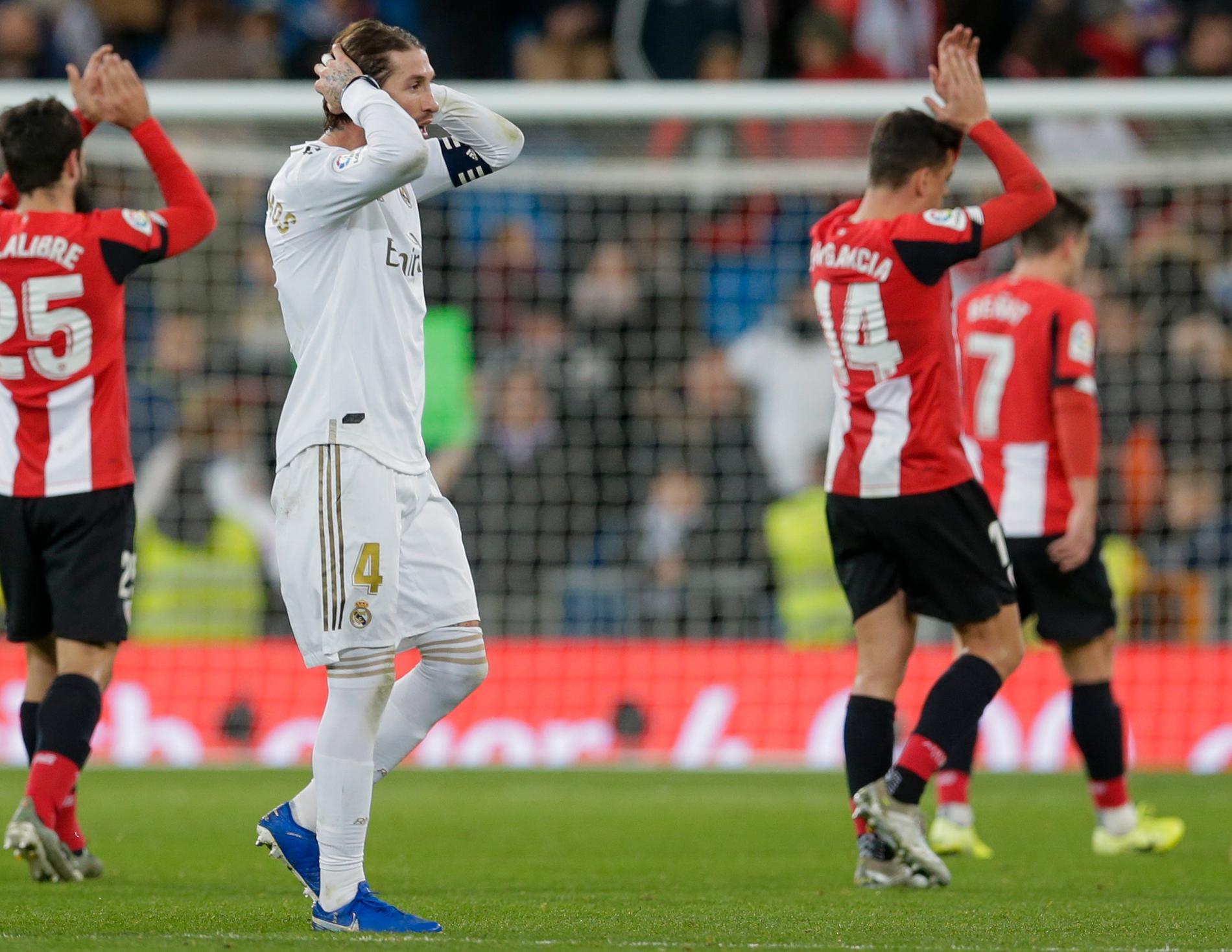 Det blev ett kostsamt poängtapp för Sergio Ramos Real Madrid hemma mot Athletic Bilbao.
