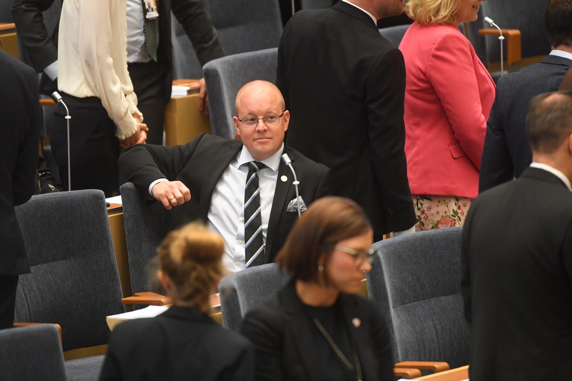 Sverigedemokraten Björn Söder förlorade striden om andre vice talmansposten i riksdagen mot vänsterpartisten Lotta Johnsson Fornarve. Arkivbild