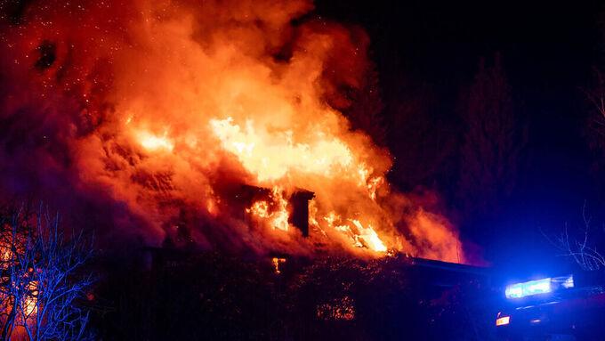 Villan totalförstördes i den svåra branden. 
