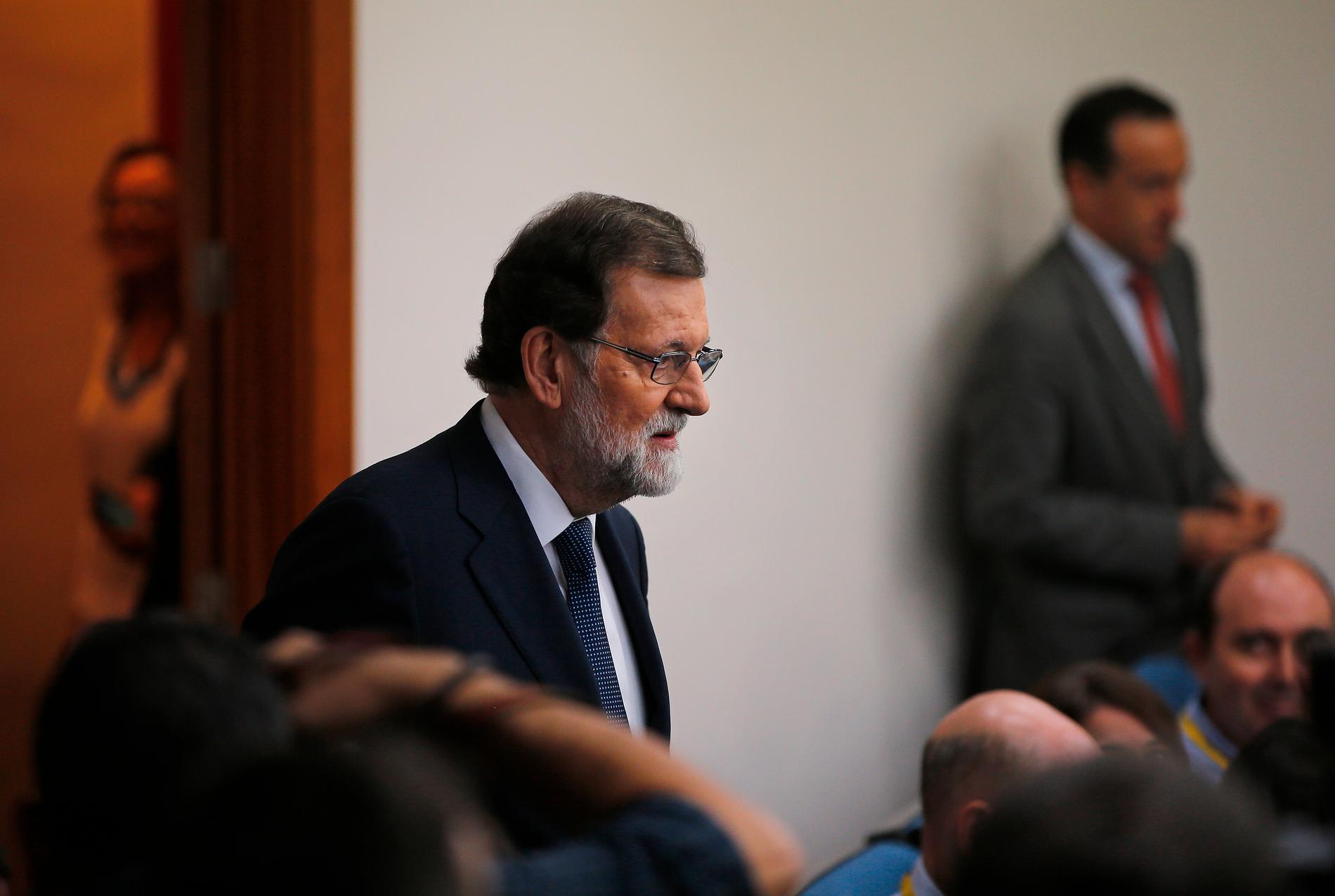 Mariano Rajoy i premiärministerpalatset Moncloa på onsdagen.