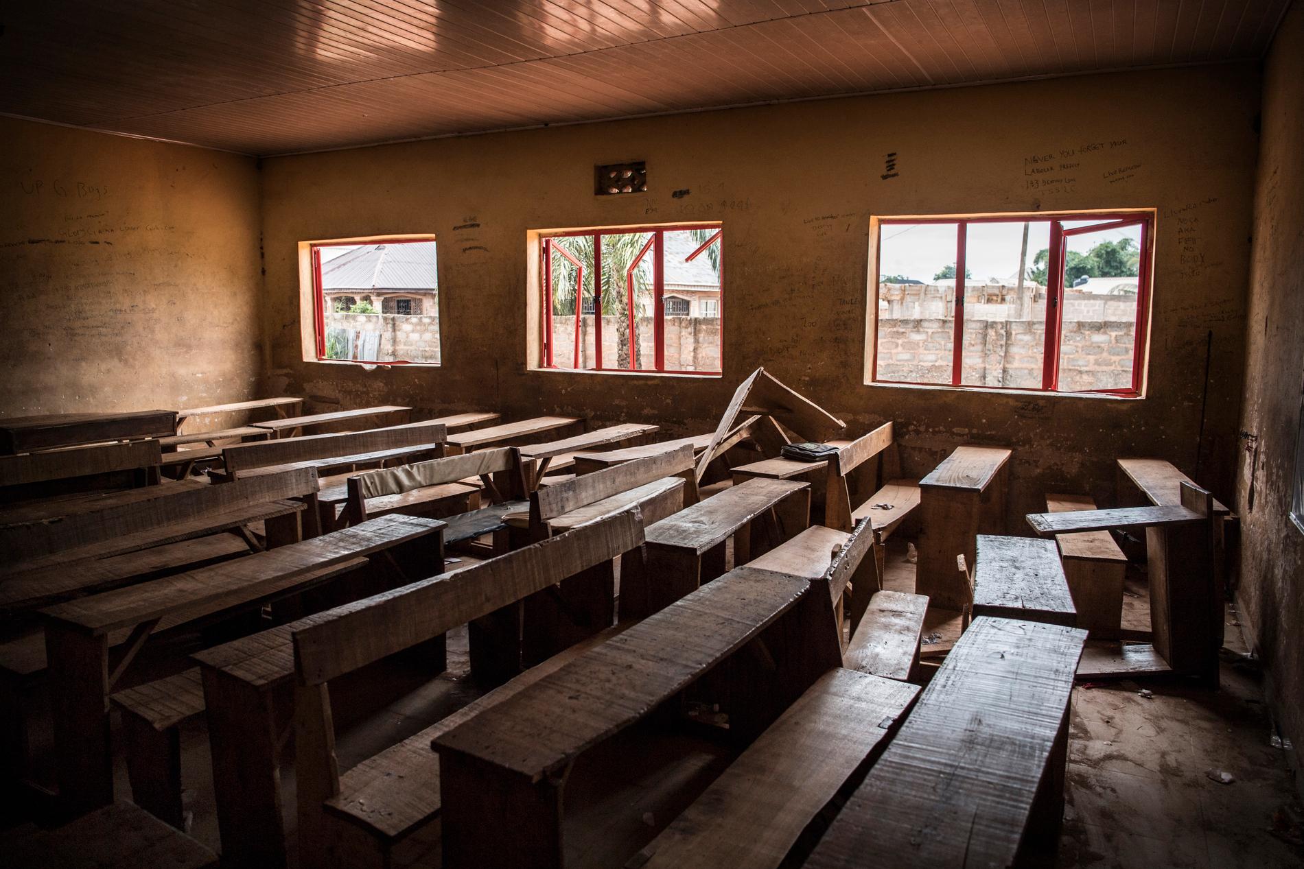 Egba-skolan utanför Benin City i Nigeria.