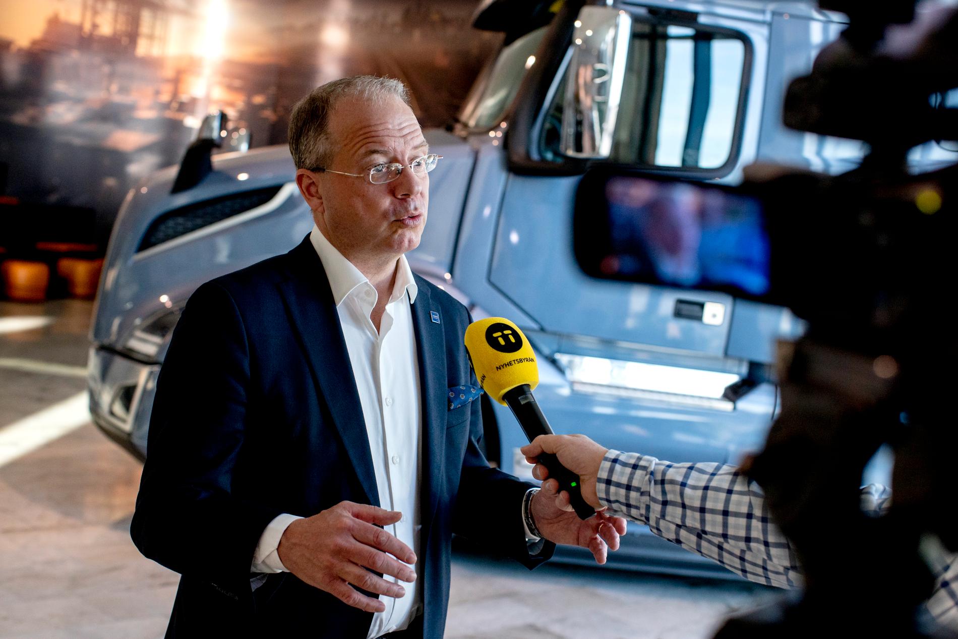 AB Volvo, med vd Martin Lundstedt, avbröt nyligen en period med omfattande permitteringar och har flaggat för god orderingång. Arkivbild