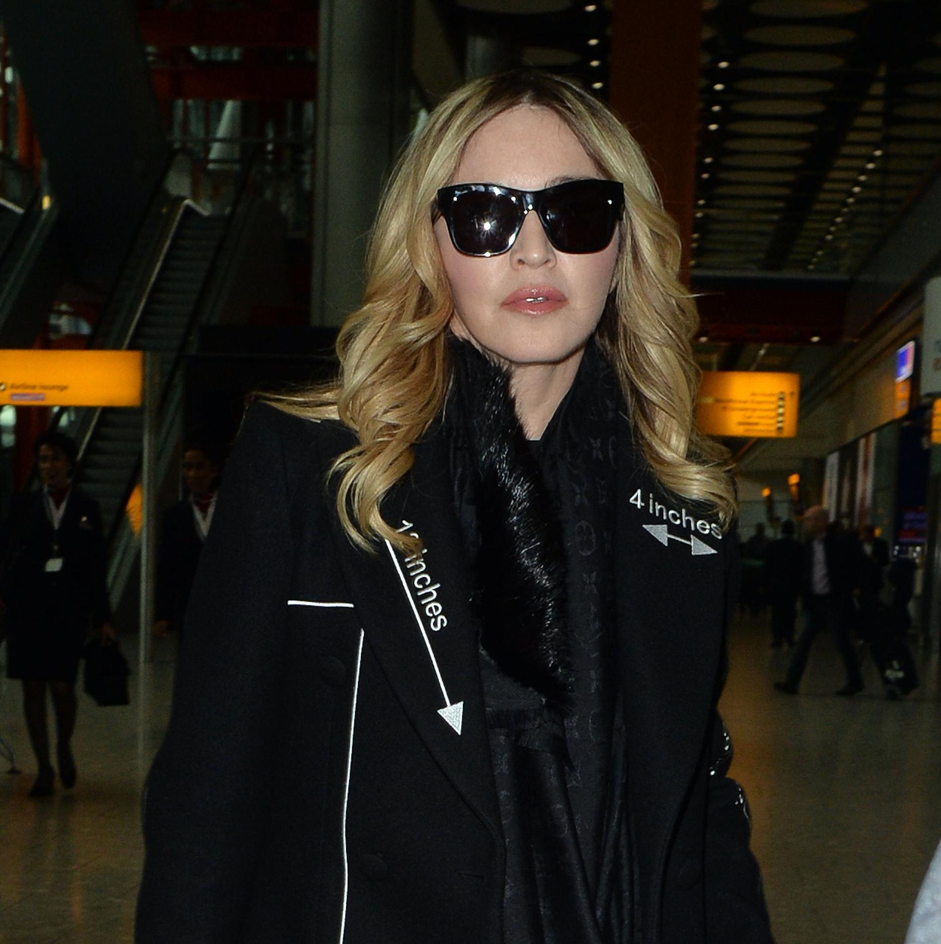 Madonna anlände till London från New York i torsdags.