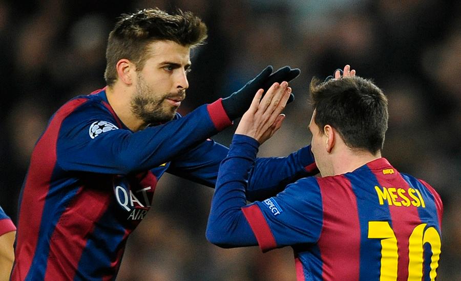 Pique och Messi.