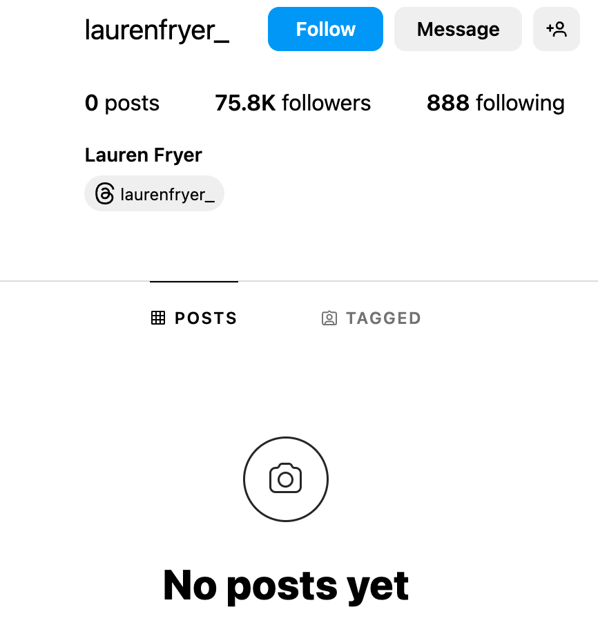 Lauren Fryers Instagram.