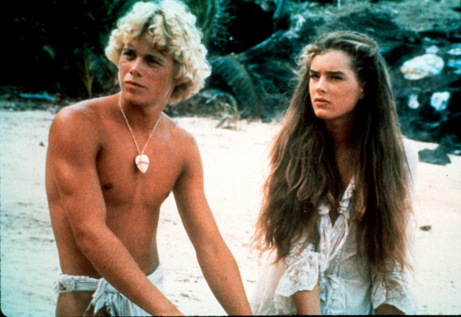 Chris Atkins och Brooke Shields i ”Den blå lagunen” från 1980.