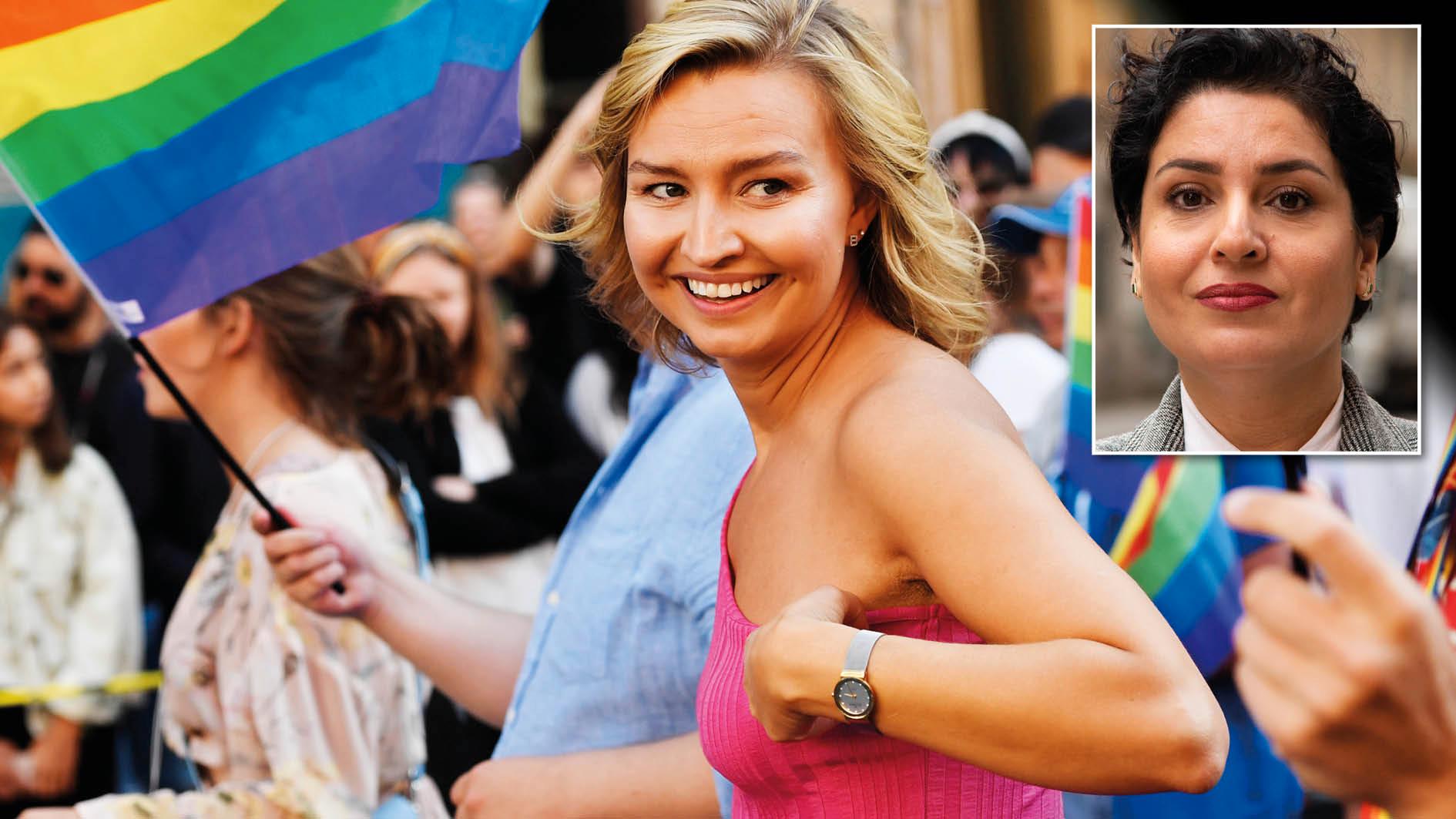 KD:s partiledare uttalade sig negativt om oss hbtqi-personer, vår rörelse och våra familjer inför valet 2018. Nu vill vi ge dig chansen att förklara dig, Ebba Busch. Står du för de här åsikterna i dag? skriver Trifa Shakely. På bilden deltar Ebba Busch i Stockholms Prideparad 2019.