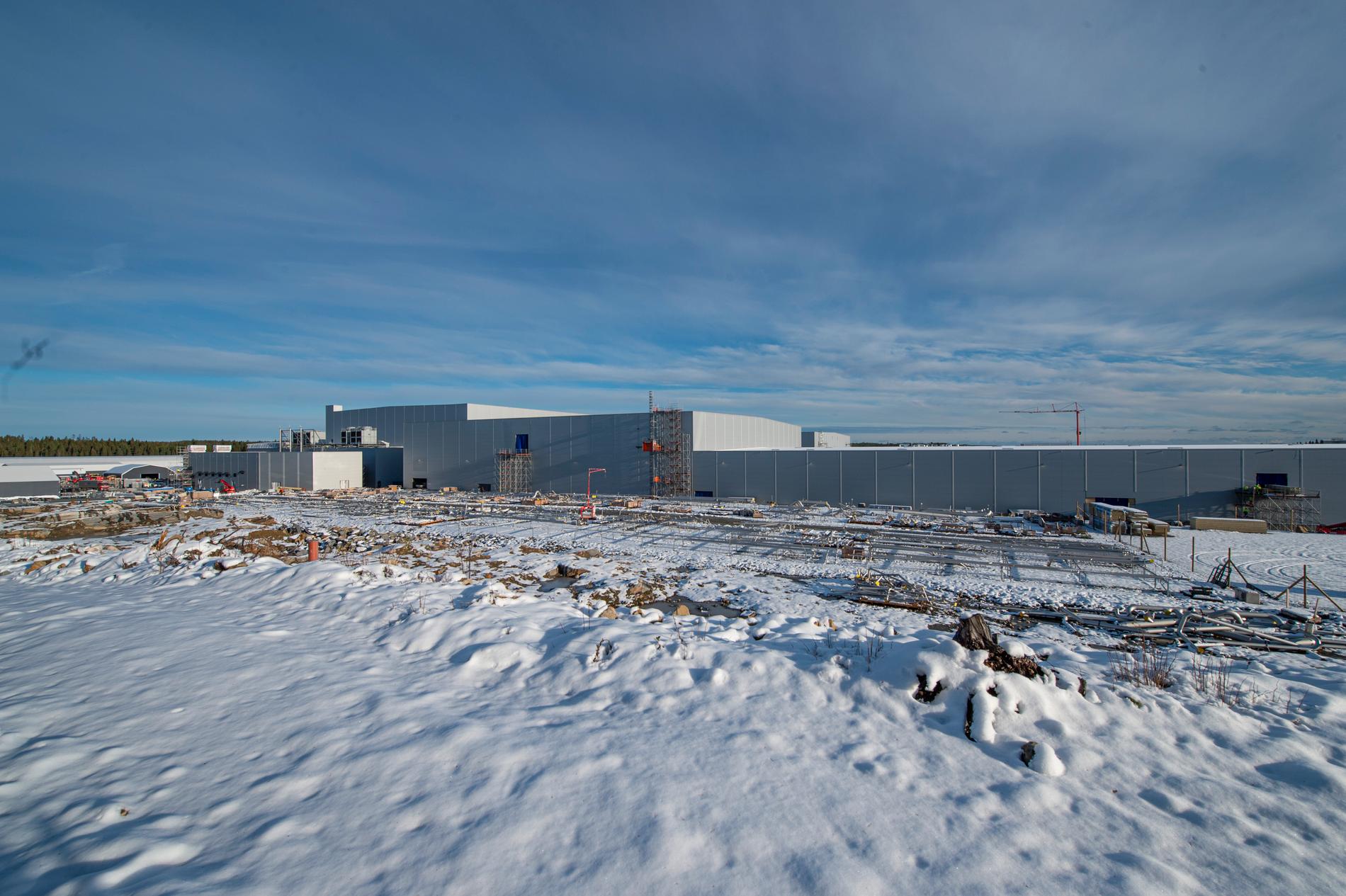 Northvolt Ett-fabrikens västra sida. Arkivbild från oktober 2021.
