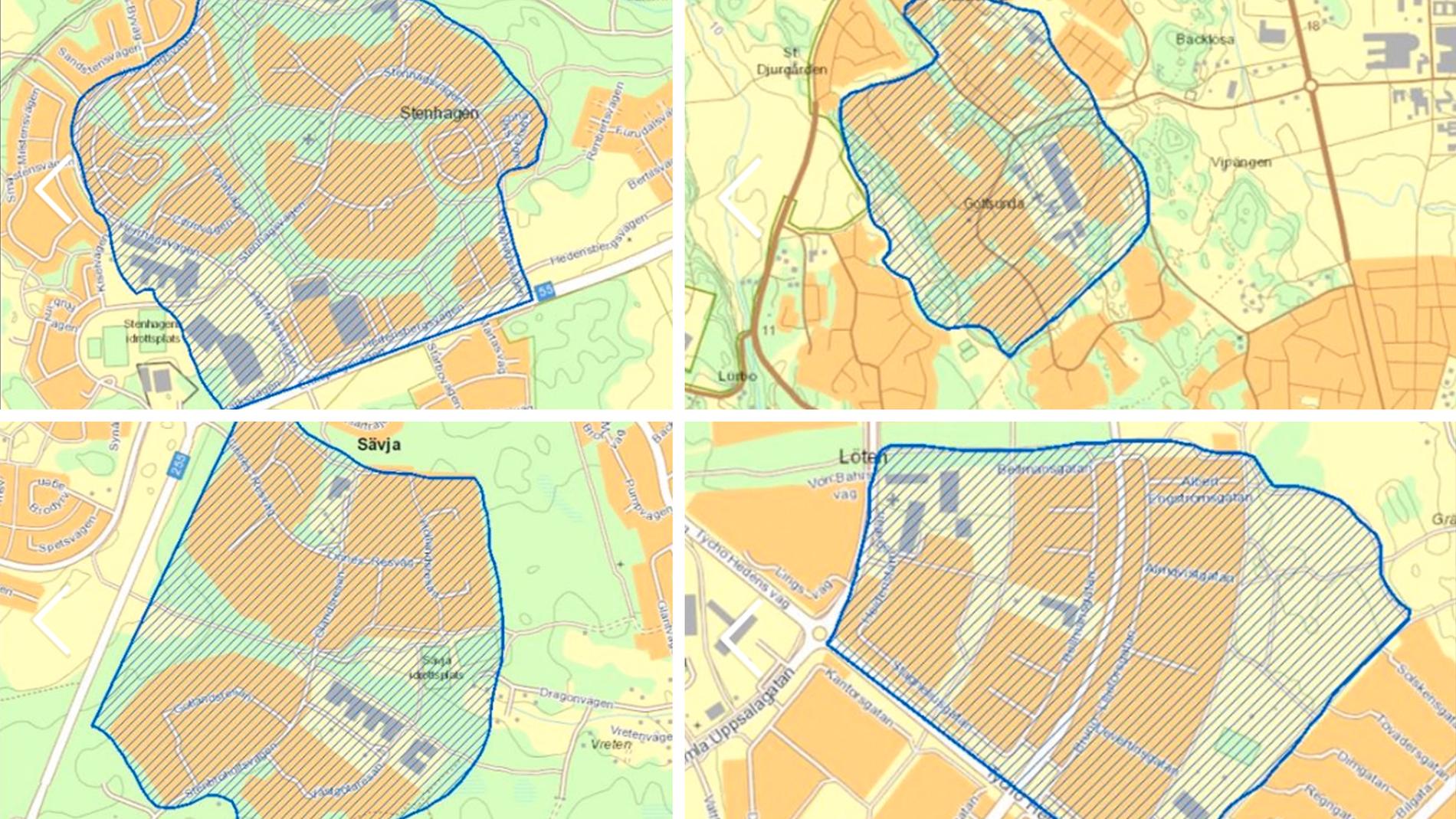 Gottsunda/Valsätra, Gränby, Stenhagen och Sävja är de områden som kommer börja övervakas.