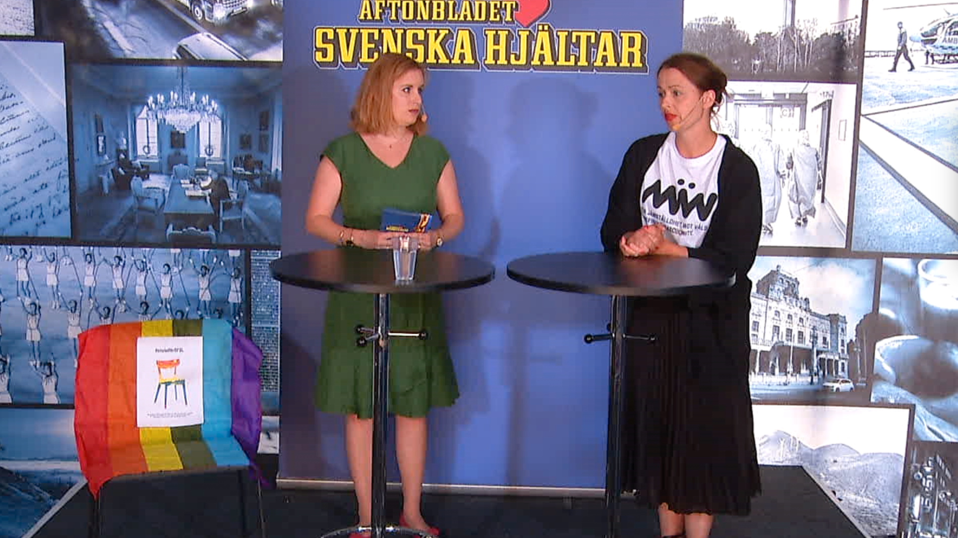Under Svenska hjältars panelsamtal om civilkurage var #enstolförrfsl på scenen.