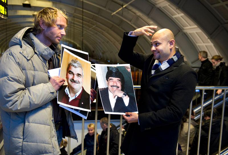 MichalStankov, 35, från Haninge, hade precis läst om Juholt på aftonbladet.se. Och tyckte han var lik en av de andra mustaschprydda männen: ”Hade ni satt på en mössa på honom så hade jag sagt Saddam Hussein direkt.”