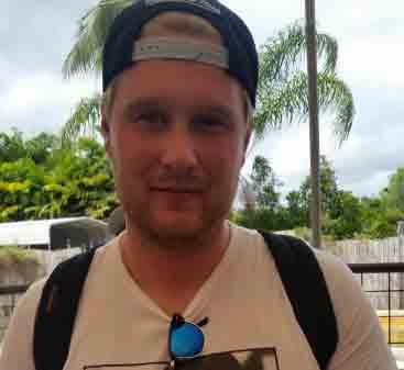 23-årige Joakim Mörlin hamnade mitt i orkanen Hermines väg.