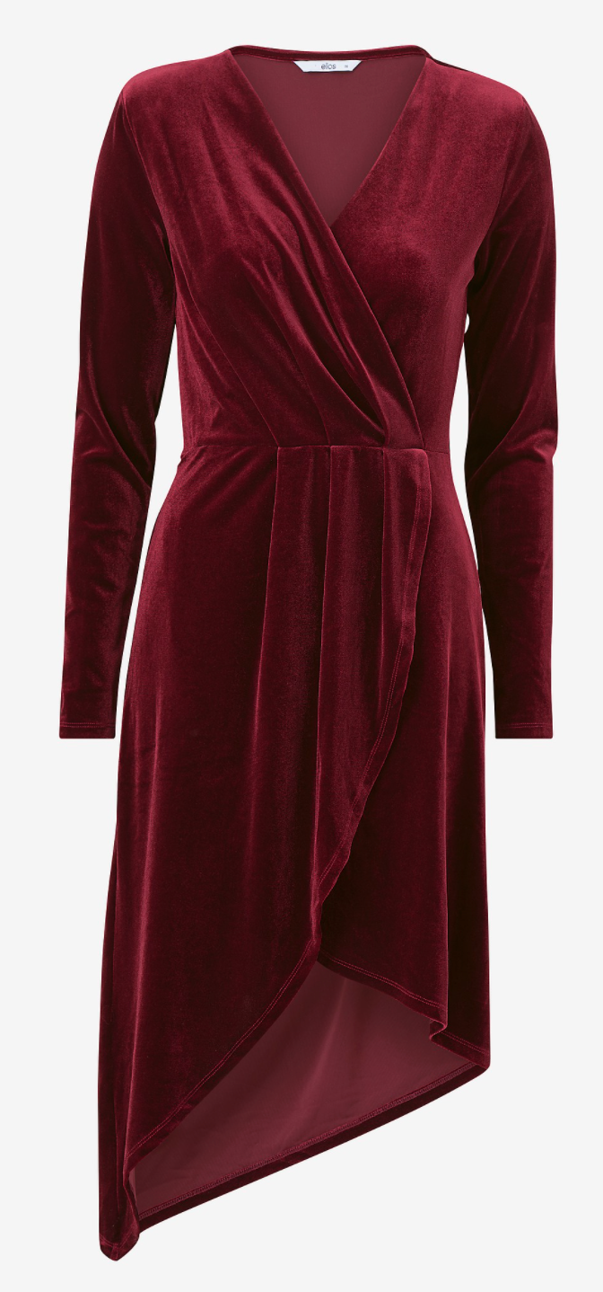 Vinröd julaftonsklänning från Ellos Collection.  