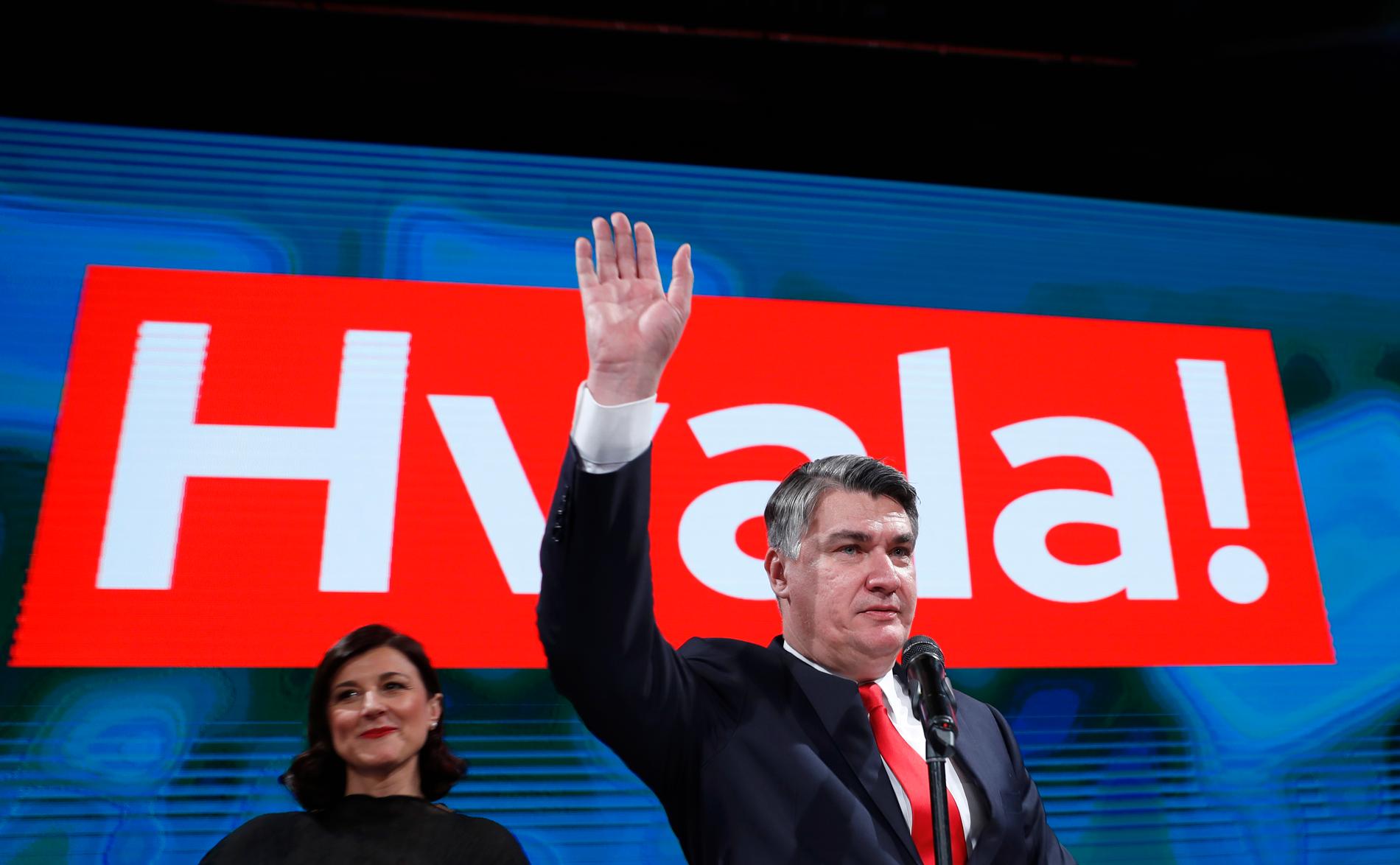 Zoran Milanovic segrade i presidentvalet i Kroatien på söndagen.
