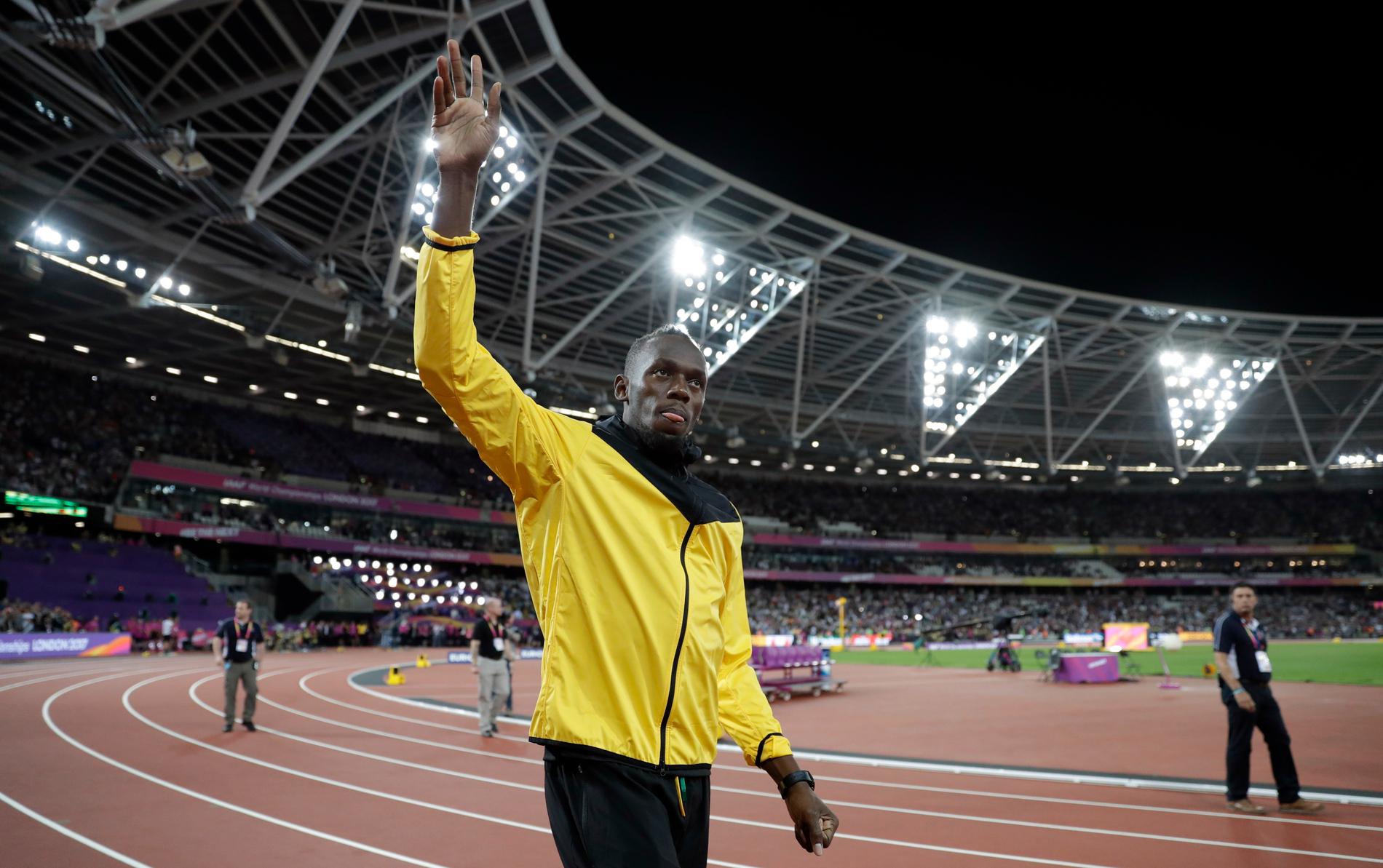 Usain Bolt tackade för sig i London förra året.