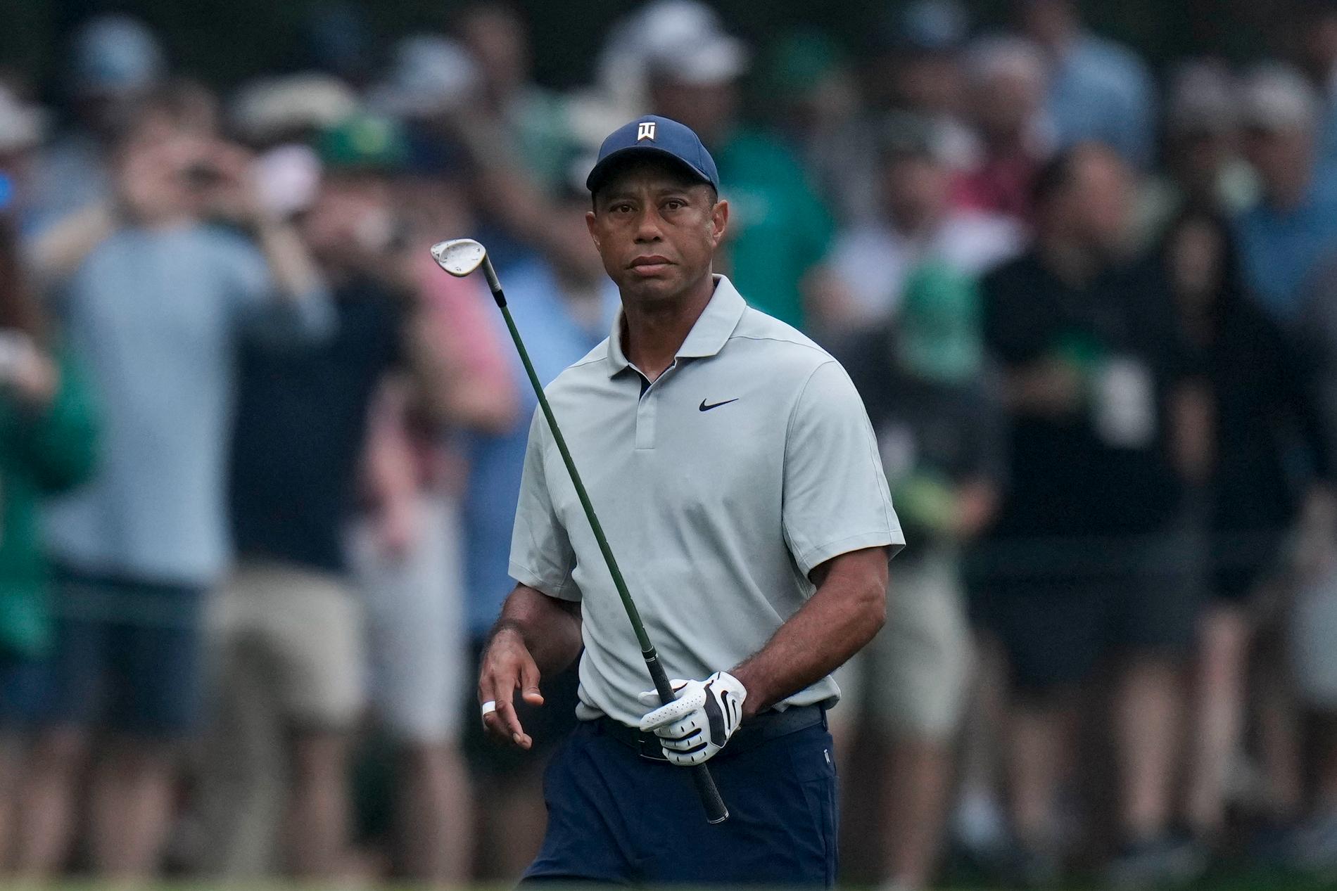 Tiger Woods spelar The Masters på Augusta 2023.