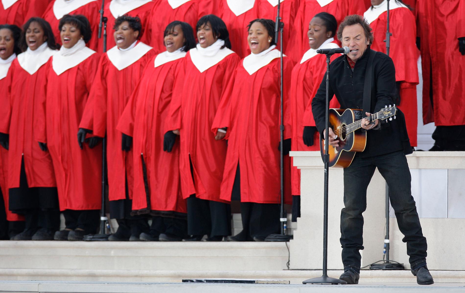 Bruce Springsteen spelar på Obamas installationsfest 2009.