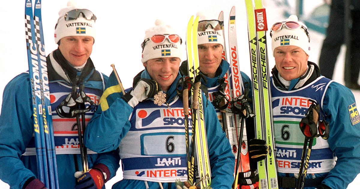 Urban LIndgren, tv, var med och tog VM-silver i Lahtis 2001 tillsammans med Per Elofsson, Magnus Ingesson och Mathias Fredriksson.