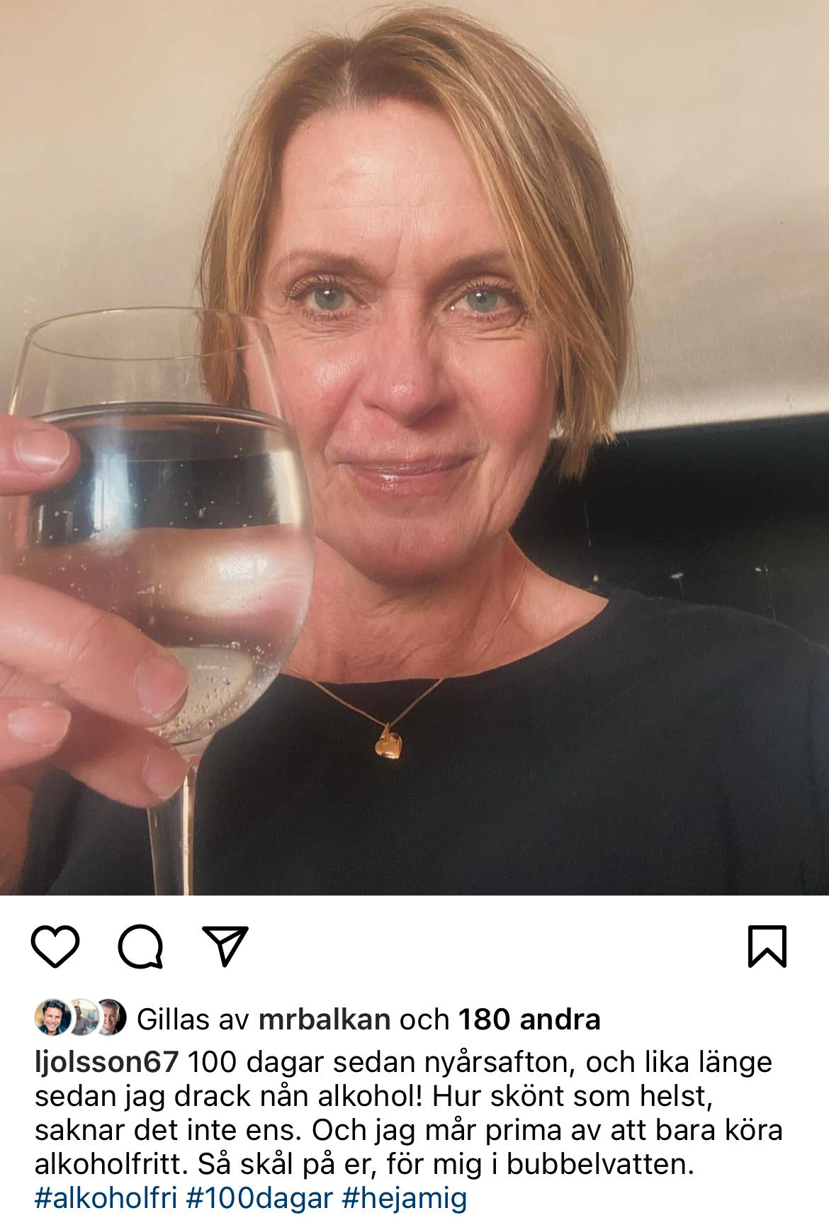 Inger Ljung Olssons inlägg på Instagram.