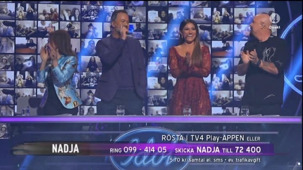 Nadja fick stående ovationer av Idol-juryn.