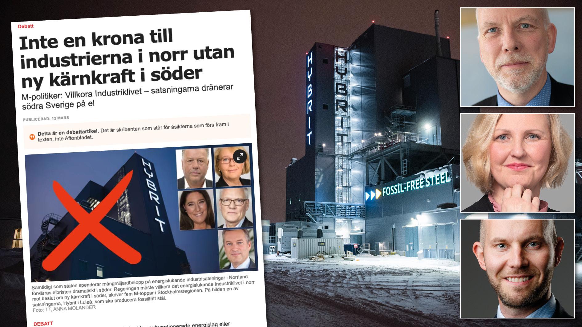 Fem Stockholmsmoderater kräver att regeringen ska hålla inne satsningar på banbrytande industrier i Norrbotten – tills de får ny kärnkraft. Det blottlägger en kolonial syn där energin i norr egentligen tillhör södra Sverige. Replik från kommunal- och regionråd i Norrbotten.