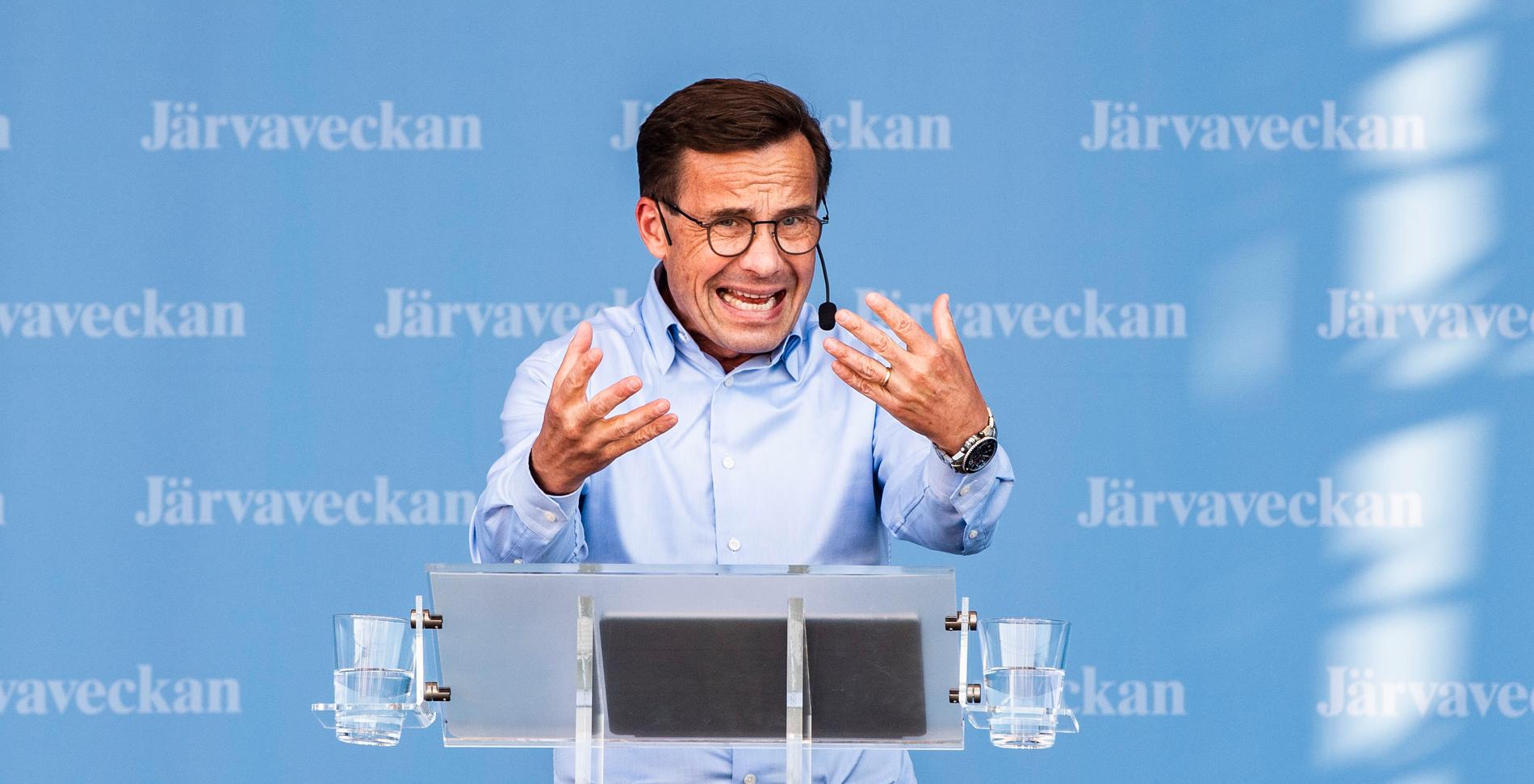 Ulf Kristersson (M) talade i går på Järvaveckan i Stockholm.