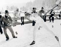 "Heja Gunde!"; Vid OS i Sarajevo 1984 stod kungen vid skidspåret och höll på Gunde Svan.