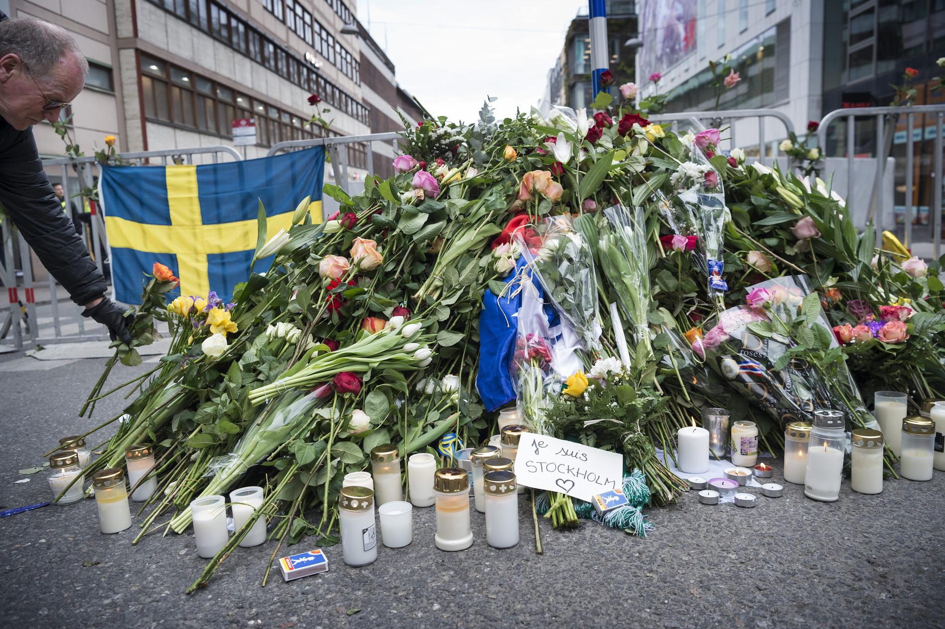 Drottninggatan dagen efter terrorattacken 2017. 