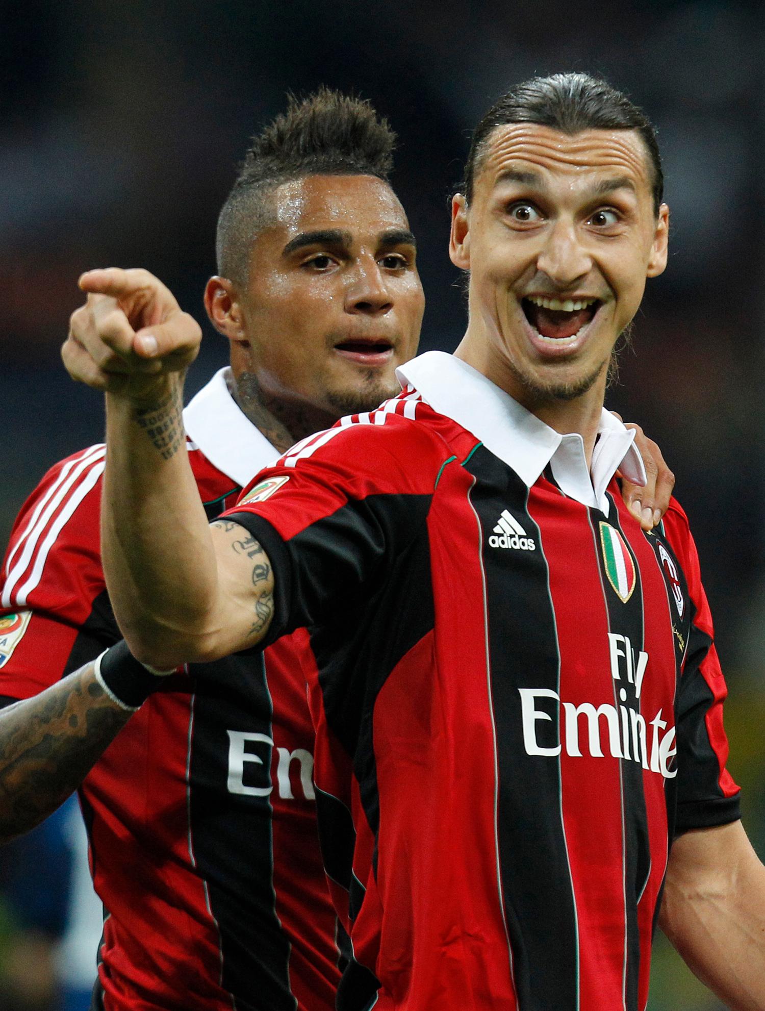 Kevin-Prince Boateng och Zlatan under tiden i Milan.