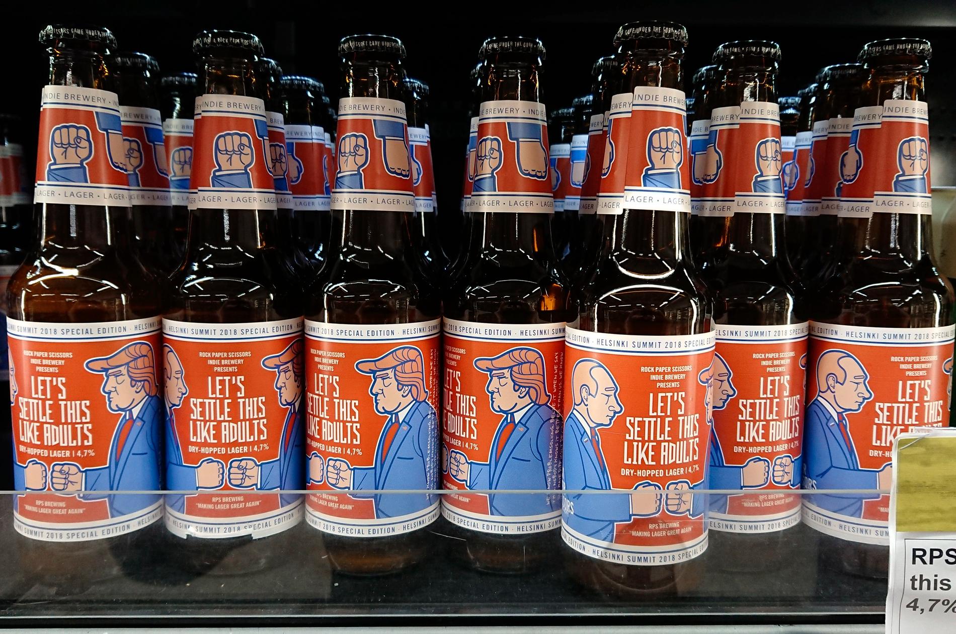 Finland och Helsingfors gör sig redo för mötet mellan Vladimir Putin och Donald Trump, bland annat har ett lokalt bryggeri börjat sälja ett nytt öl med bild på de båda presidenterna.