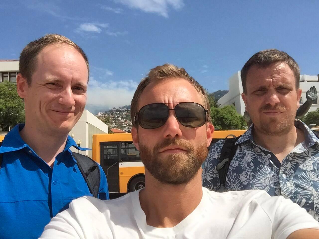 Anders Mattsson, Jonas Pernstrand och Tomas Andersson i Funchal.