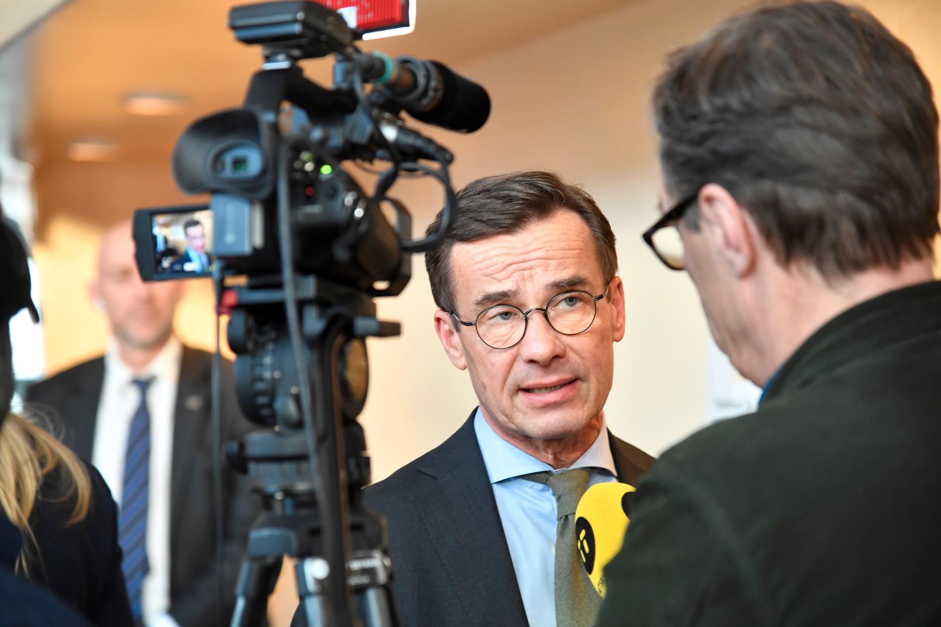 Moderaternas partiledare Ulf Kristersson kommenterar statsministerns regeringsförklaring.