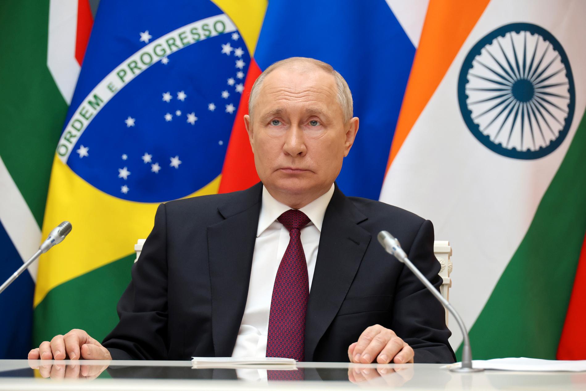 Putin medverkade på konferensen via ett förinspelat videotal.