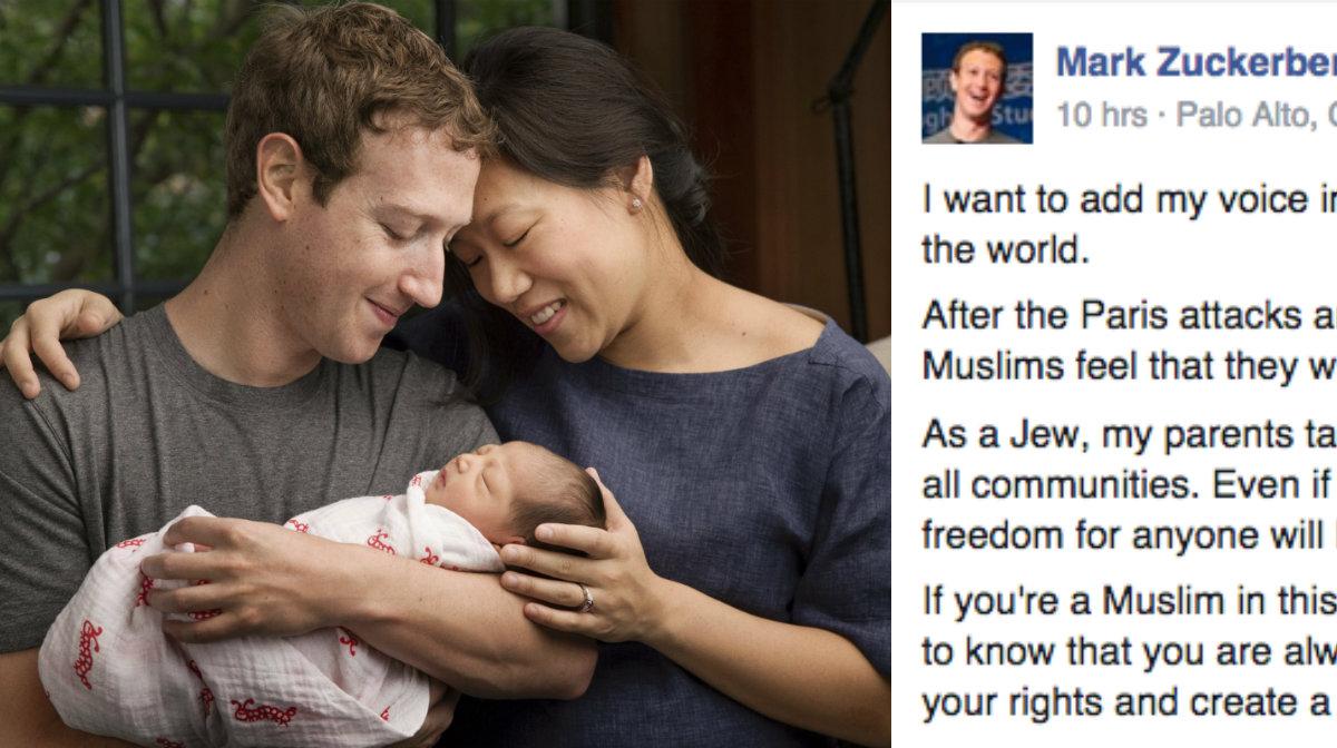 Mark Zuckerberg och hustrun Priscilla Chan Zuckerberg tillsammans med deras nyfödda dotter Max Chan Zuckerberg.