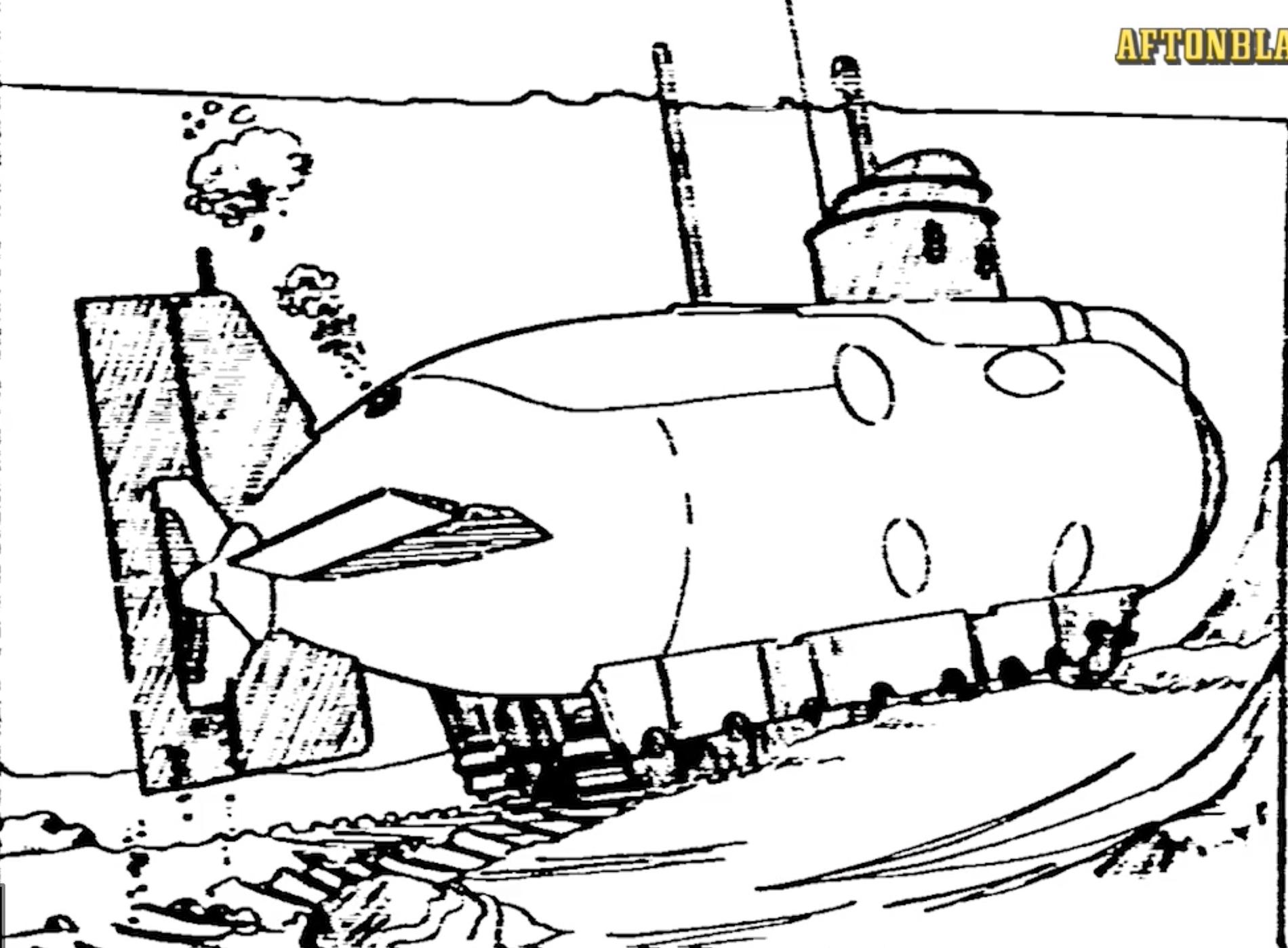 En skiss över hur ubåten kan ha sett ut.