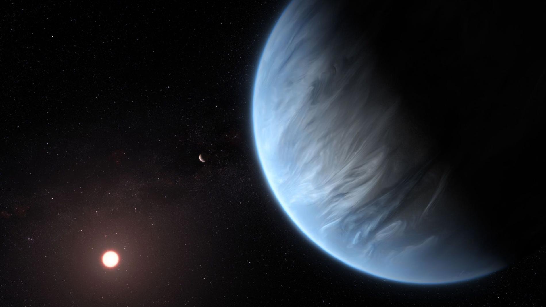 En tolkning av planeten K2-18b. 