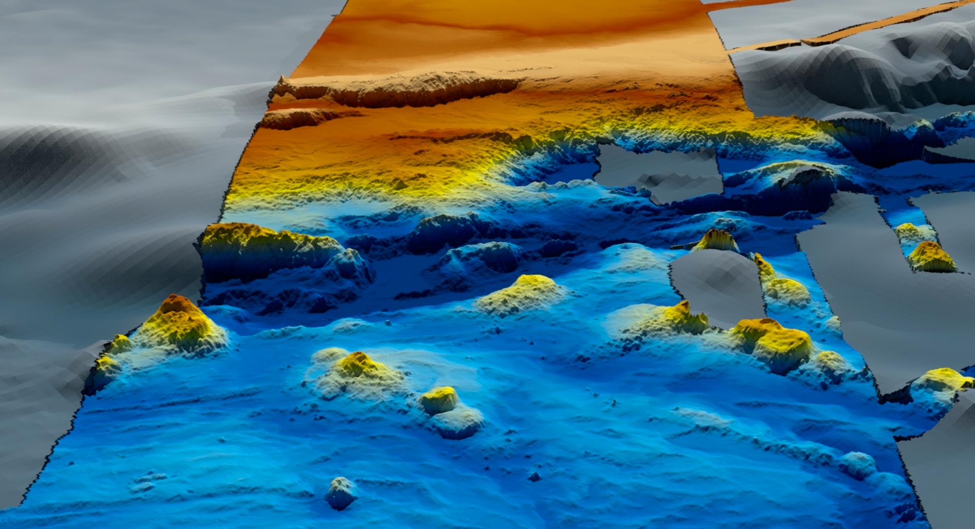 Detaljerade topografiska kartor över havsbotten har kunnat göras efter sökarbetet