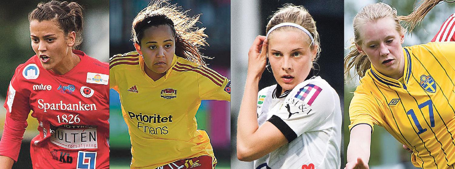 Marija Banusic, Malin Diaz, Lina Hurtig och Stina Blackstenius är några av talangerna som Sportbladets Petra Thorén hoppas ska ta för sig i år.