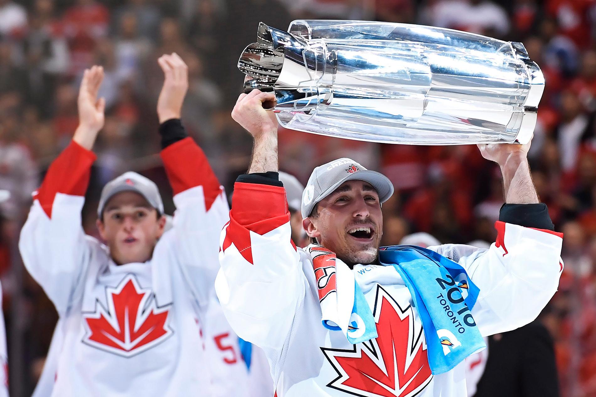 Kanadas Brad Marchand firar segern i World Cup 2016.