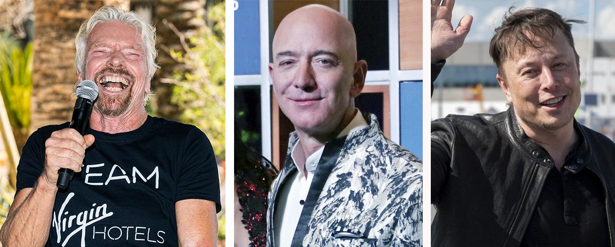 Branson, Bezos och Musk – tre miljardärer med sikte mot stjärnorna.