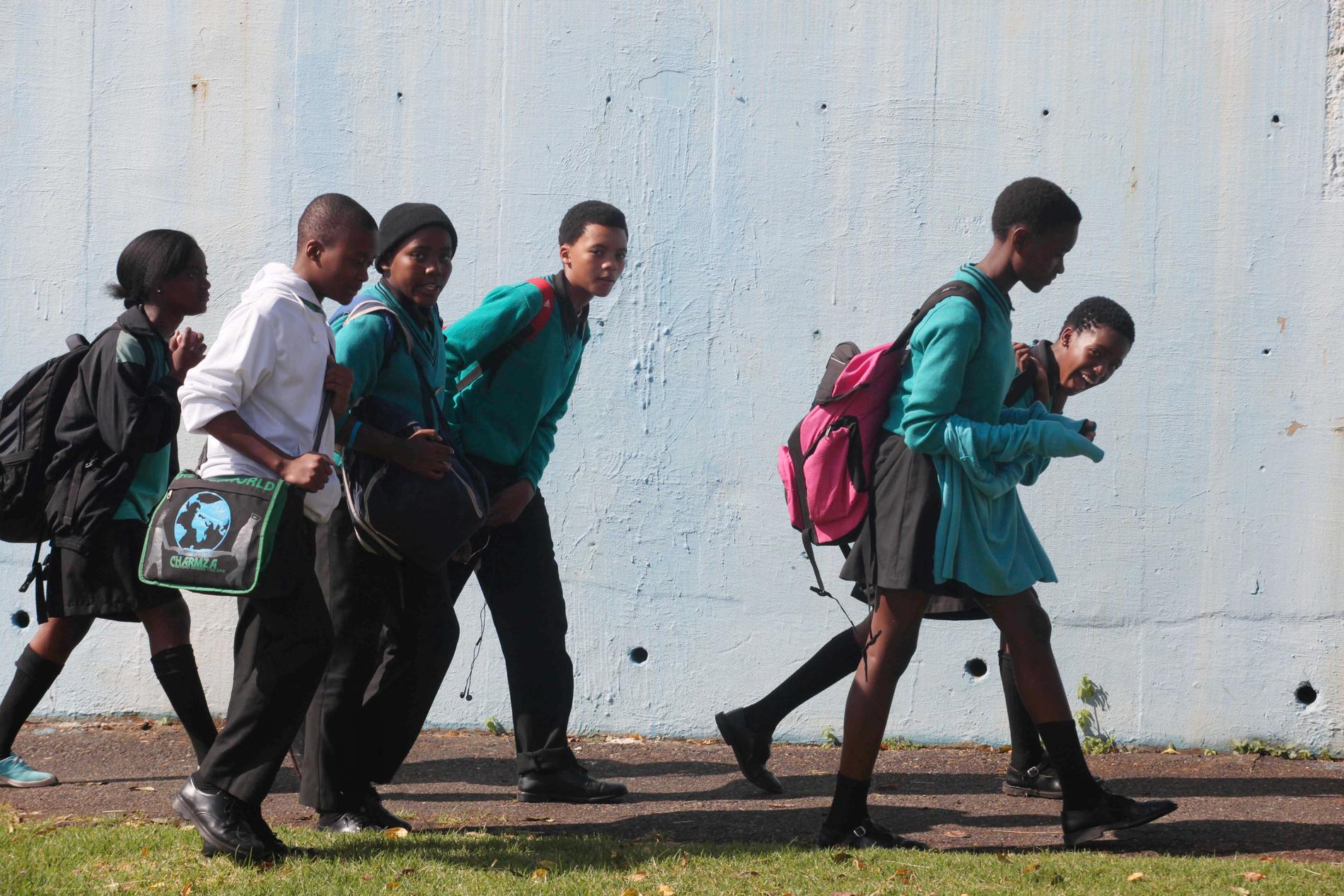 Skolbarn i Johannesburg i Sydafrika. Arkivbild.