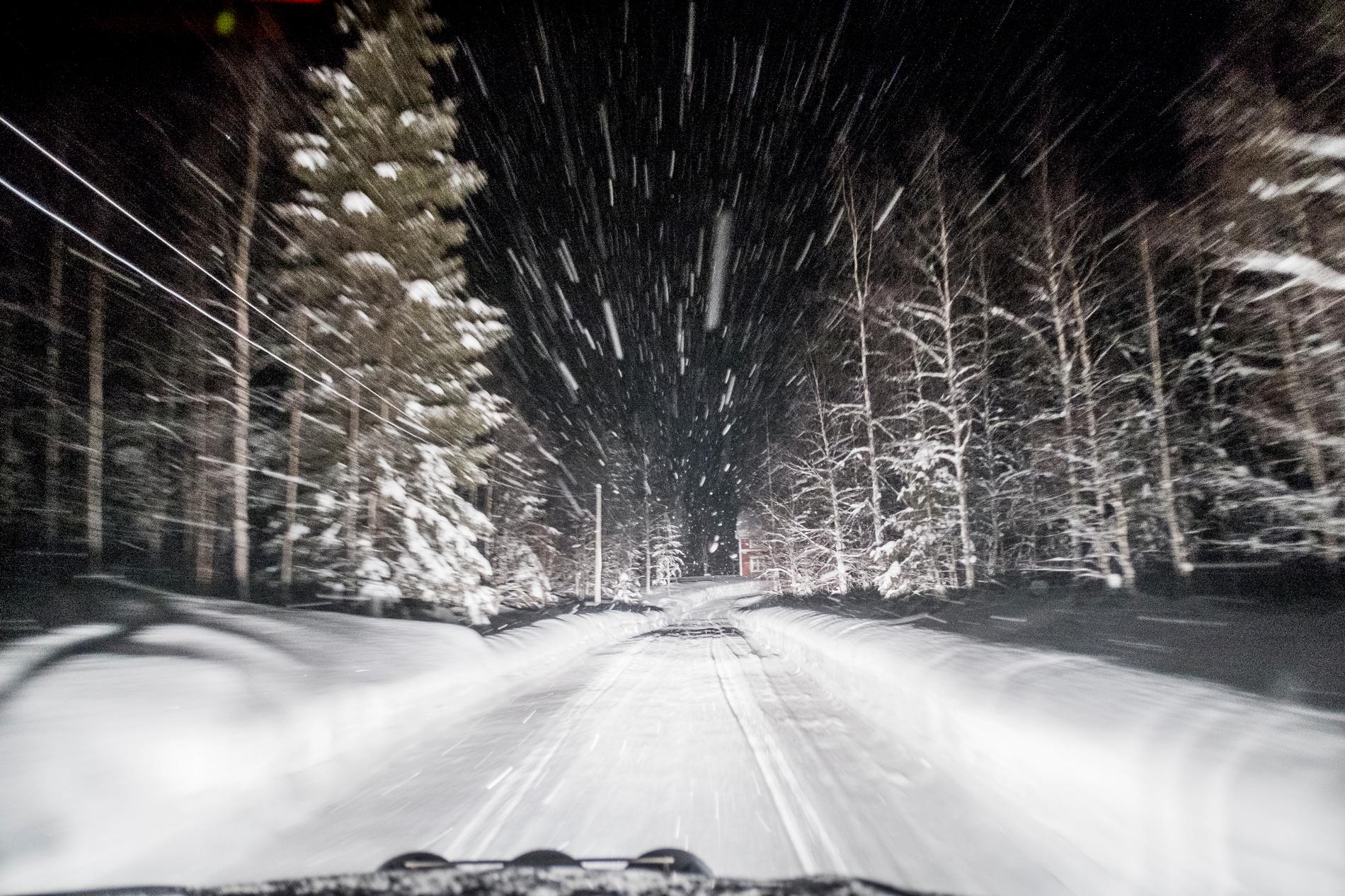 Vinterväg i Tornedalen.