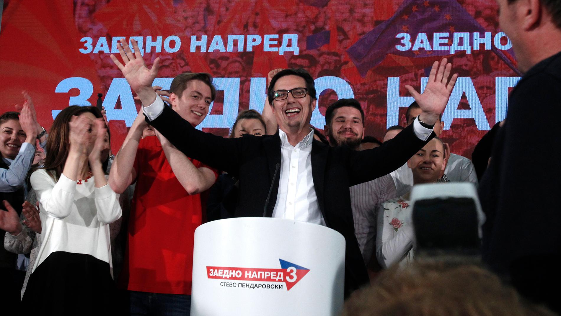 Stevo Pendarovski utropar seger i presidentvalet i Nordmakedonien.