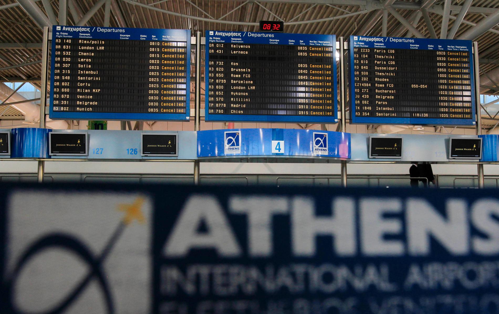 Arkivbild på flygplatsen i Aten.