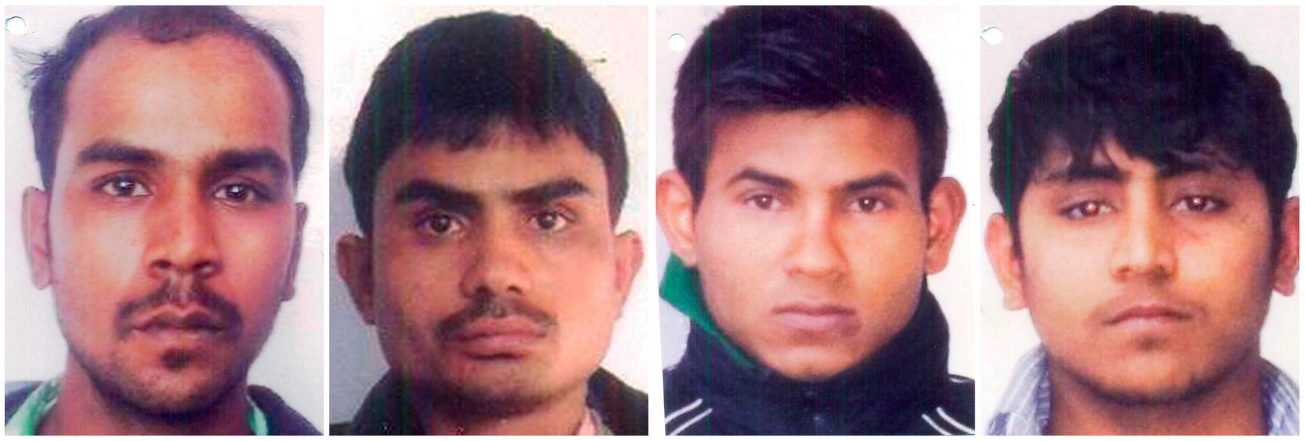 Mukesh Singh, Akshay Thakur, Vinay Sharma och Pawan Gupta har dömts till döden för gruppvåldtäkten.