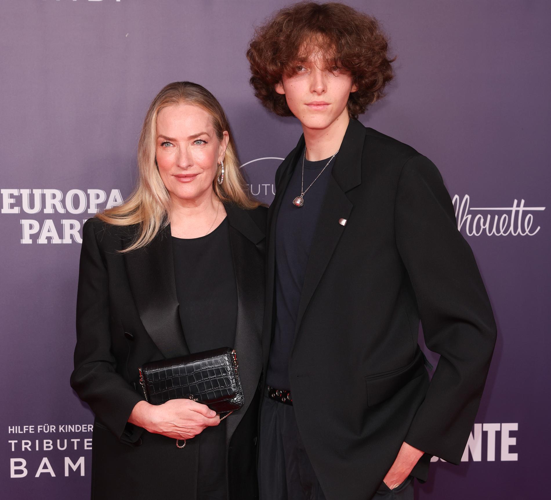 Tatjana Patitz och sonen Jonah Patitz i oktober 2022.
