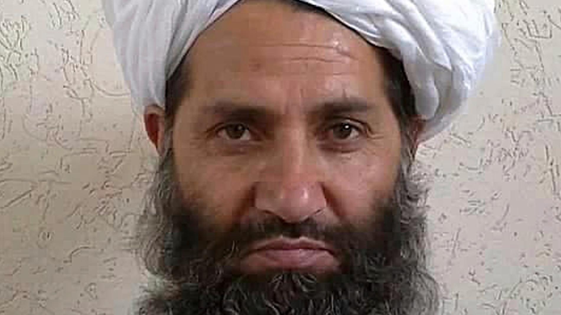 Talibanledaren Haibatullah Akhundzada. Arkivbild.