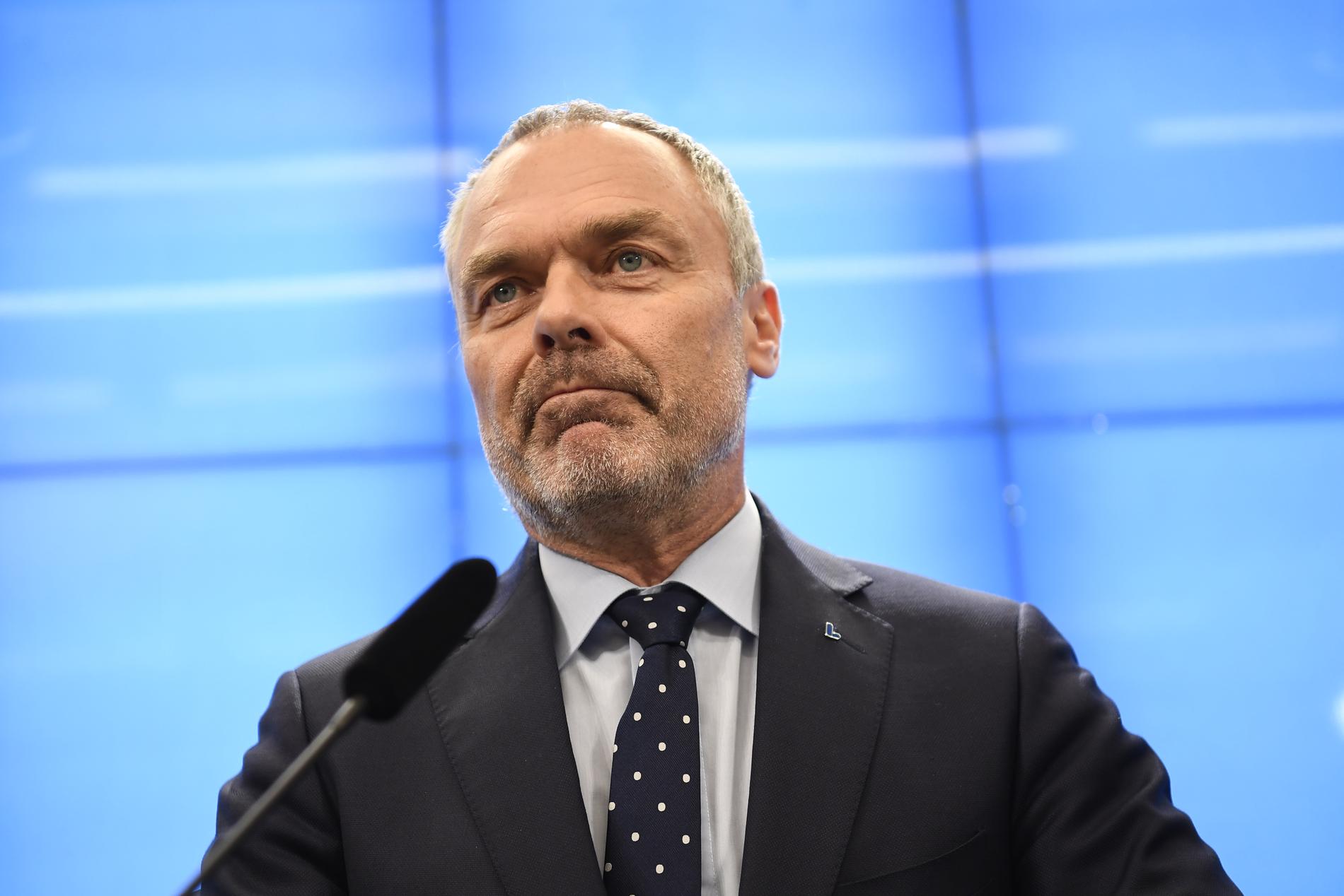 Liberalernas partiledare Jan Björklund (L) vid en pressträff i onsdags.